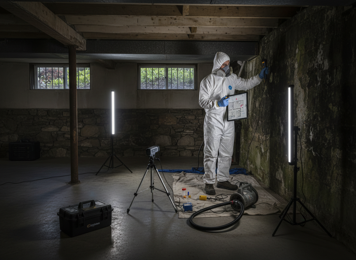 Basement mold inspection in Pacific Palisades